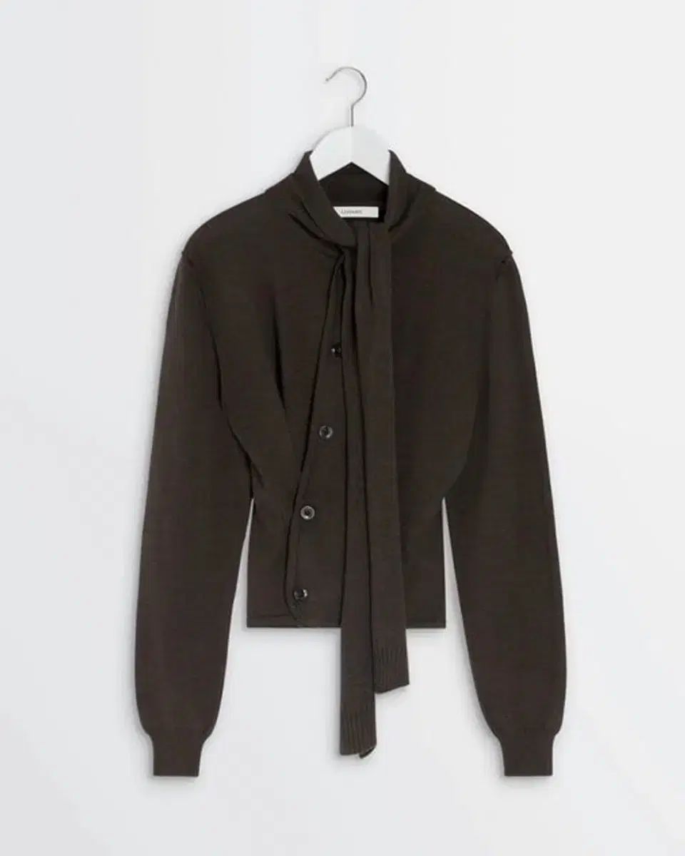 S LEMAIRE ルメール 25fw ツイスト スカーフ カーディガン|ダーク カカオ