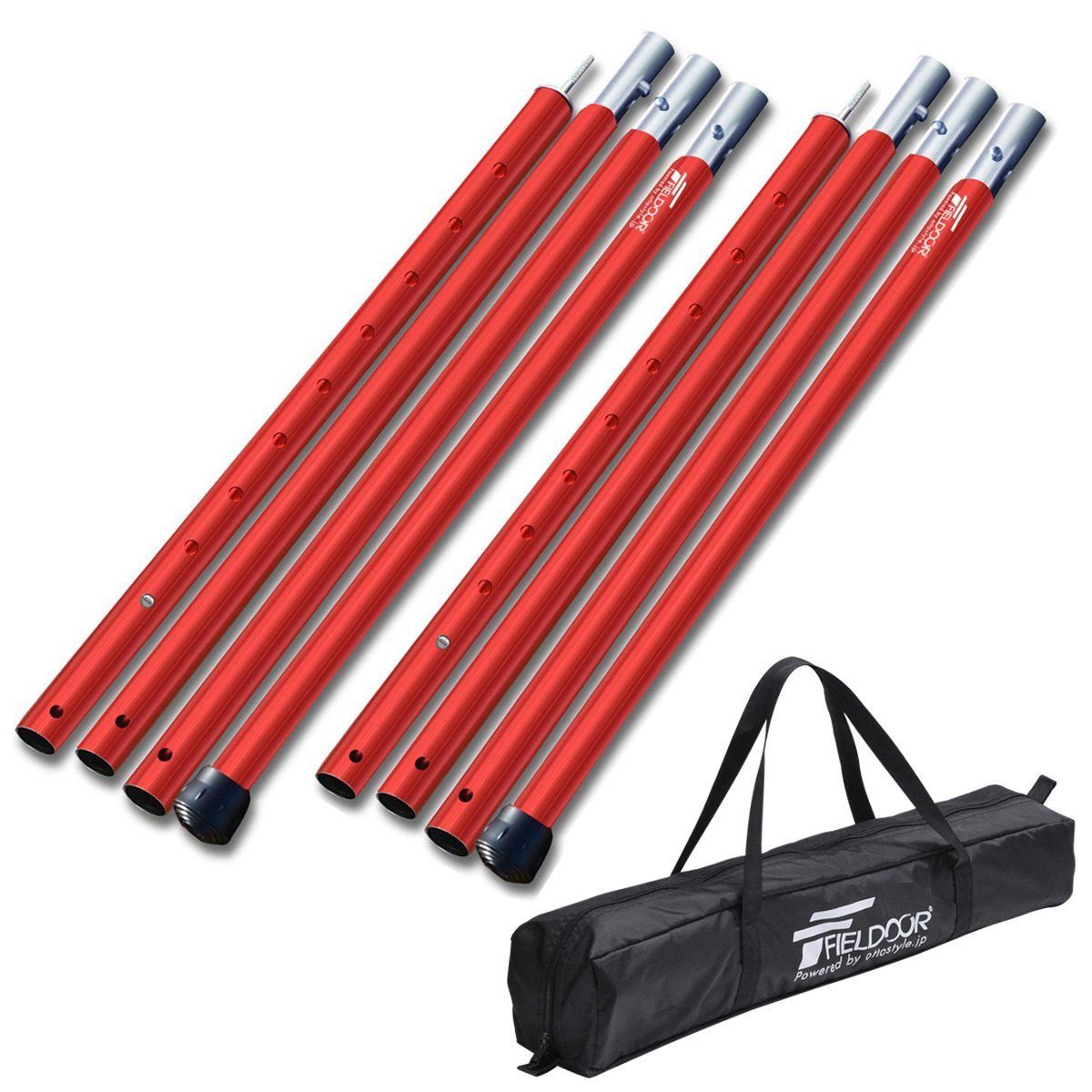 数量 高さ調整 | | 4本連結 8段階 | 2本セット アルマイト加工 直径32mm | 280cm アルミテントポール キャンプ FIELDOOR タープテント