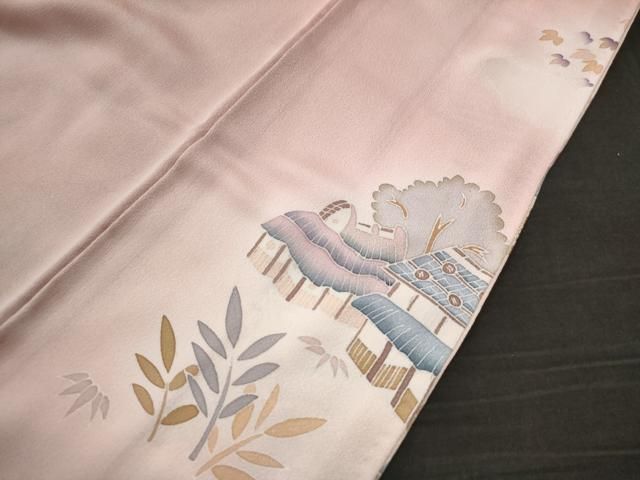 平和屋着物＃道中着 地紋起こし 霞花文 ロング丈 正絹 逸品 CAAV5879id