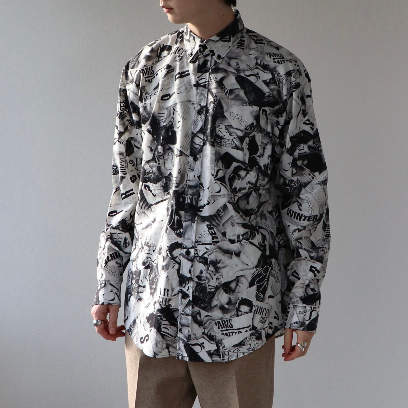 BALENCIAGA シャツ コットン ホワイト ブラック バレンシアガ