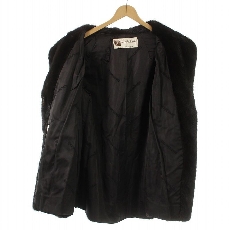 BALMAIN ブラウンファーコート バルマン】ロングコート レッキス