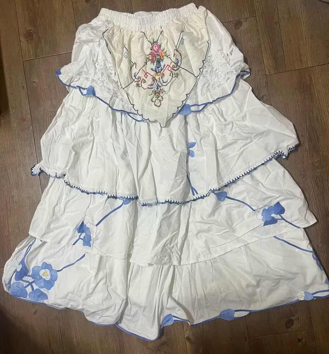 ヴィンテージ 刺繍 ティアード スカート