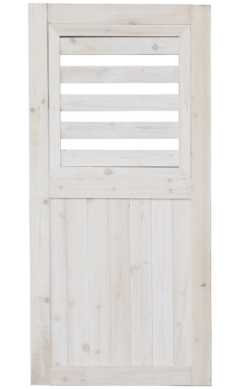 ガーデンガーデン ゲートやハンギングに 天然木製 シェッドファサードヴォレー 閂錠|蝶番付 高さ115cm ウォッシュホワイト SFV-550WHT