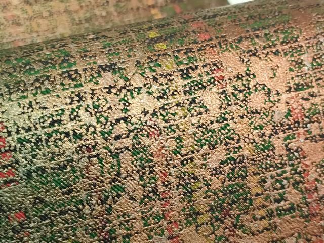 平和屋本店■極上　伝統工芸品　伊那紬　手織り　全通柄袋帯　間道　金彩　逸品　DZAA6510kh5 平和屋本店□極上 伝統工芸品 伊那紬 手織り 全通柄袋帯 間道 金彩