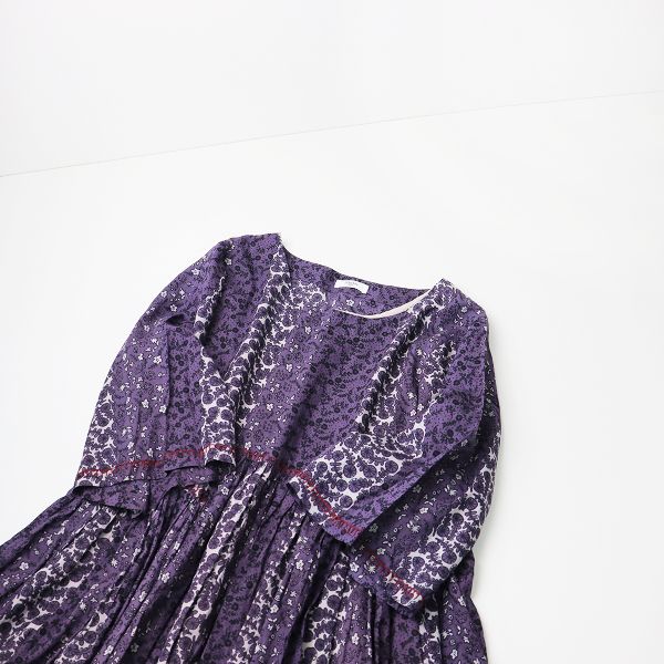 marble SUD　マーブルシュッド　フラワーストライプ ワンピース　パープル marble SUD マーブルシュッド フラワーストライプ ワンピース