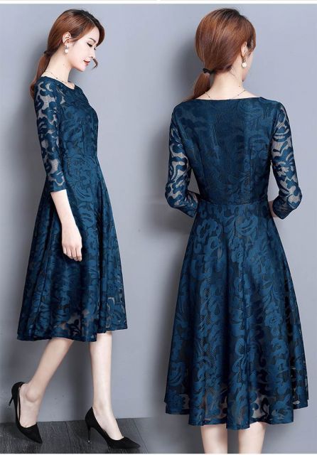 種類12：ブルー/L ドレス ワンピース パーティードレス レース