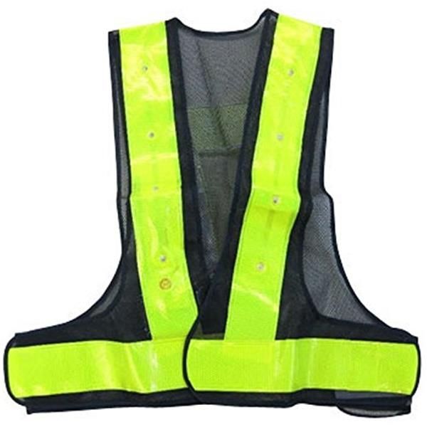 イチネンアクセス Beruf SECURITY(ベルーフ セキュリティ) 安全用品 LED反射ベスト 紺×黄 87432 ハイカプセル 電池付