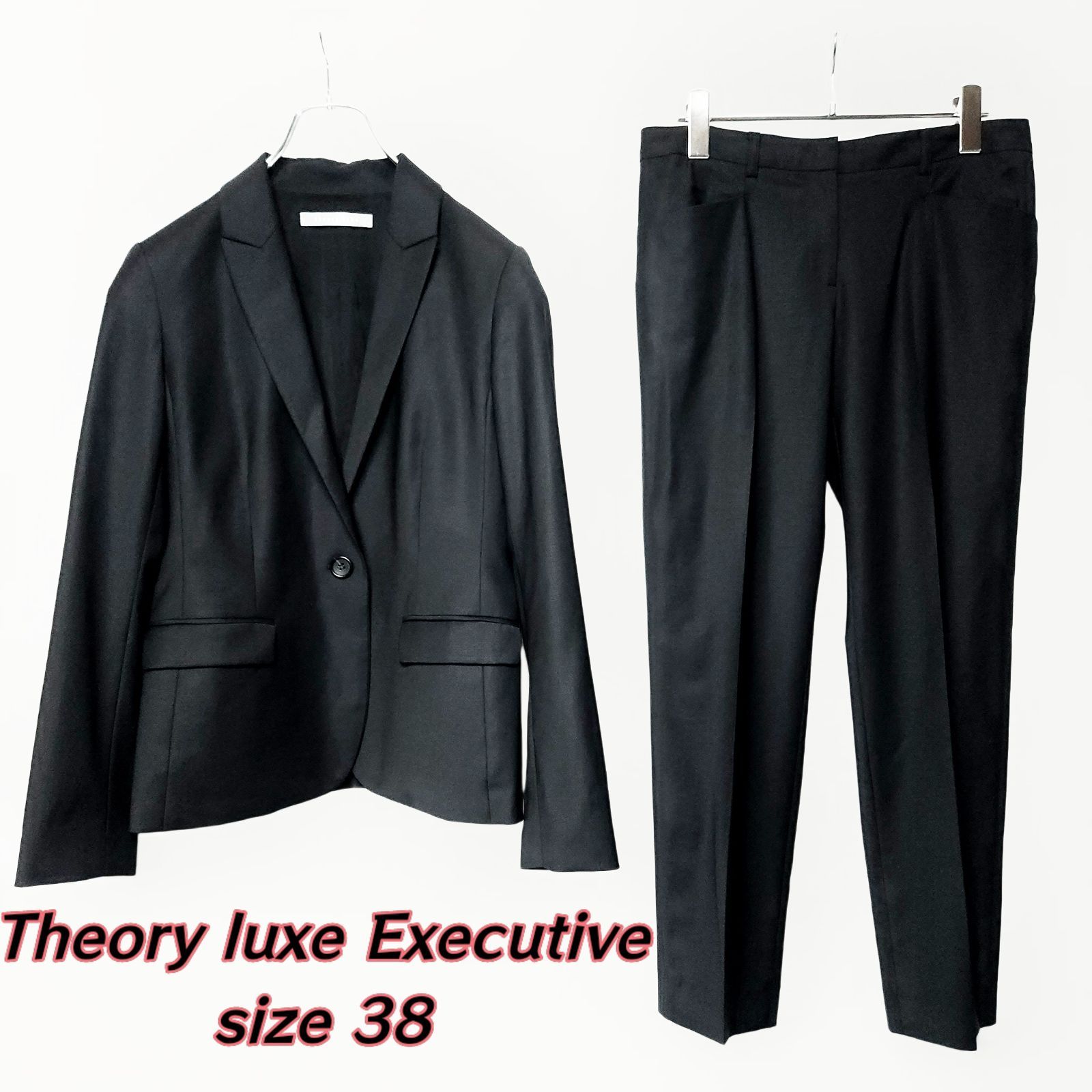 ◎ Theory luxe EXCUTIVE パンツスーツ セットアップ ブラック38 きれいめ | ビジネス | フォーマル | | 上品 | 艶感 | 定番