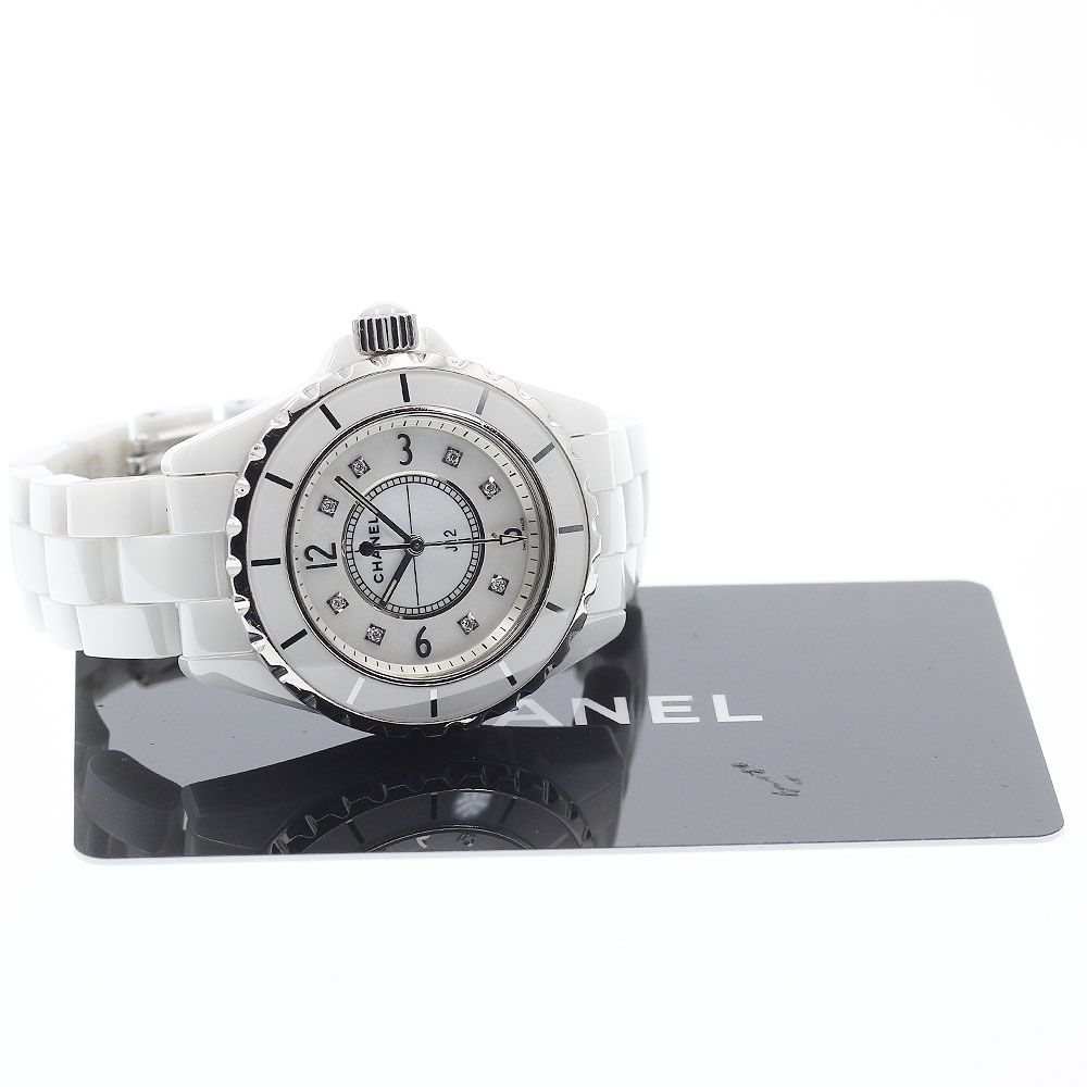 シャネル CHANEL H2422 J12 33mm 白セラミック 8Pダイヤ クォーツ  