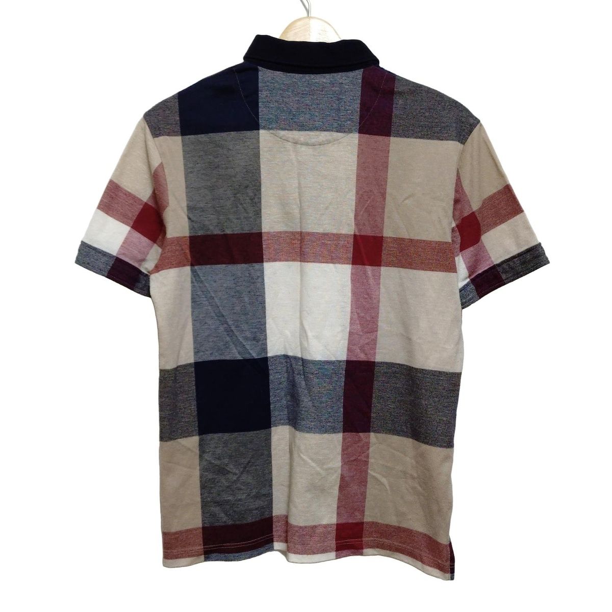 ブラックレーベルクレストブリッジ 半袖ポロシャツ サイズM メンズ - グレーベージュ×ダークネイビー×マルチ チェック柄