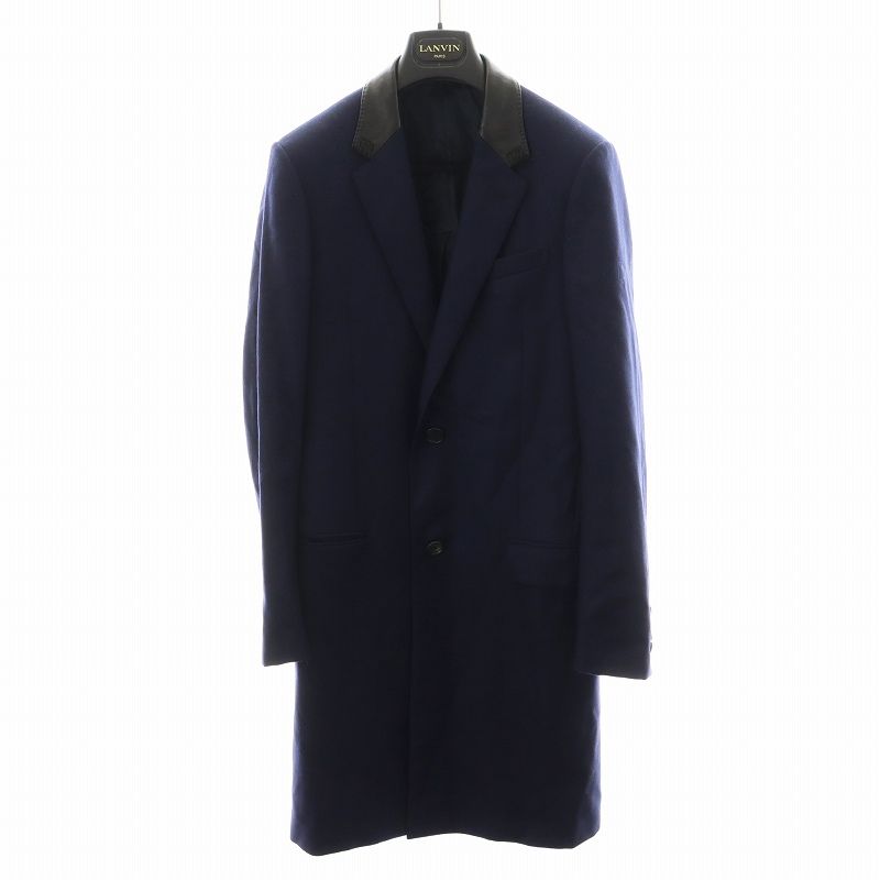 ランバン LANVIN チェスターコート ロング丈 アウター 44 紺 ネイビー RMCO0029 /AN12