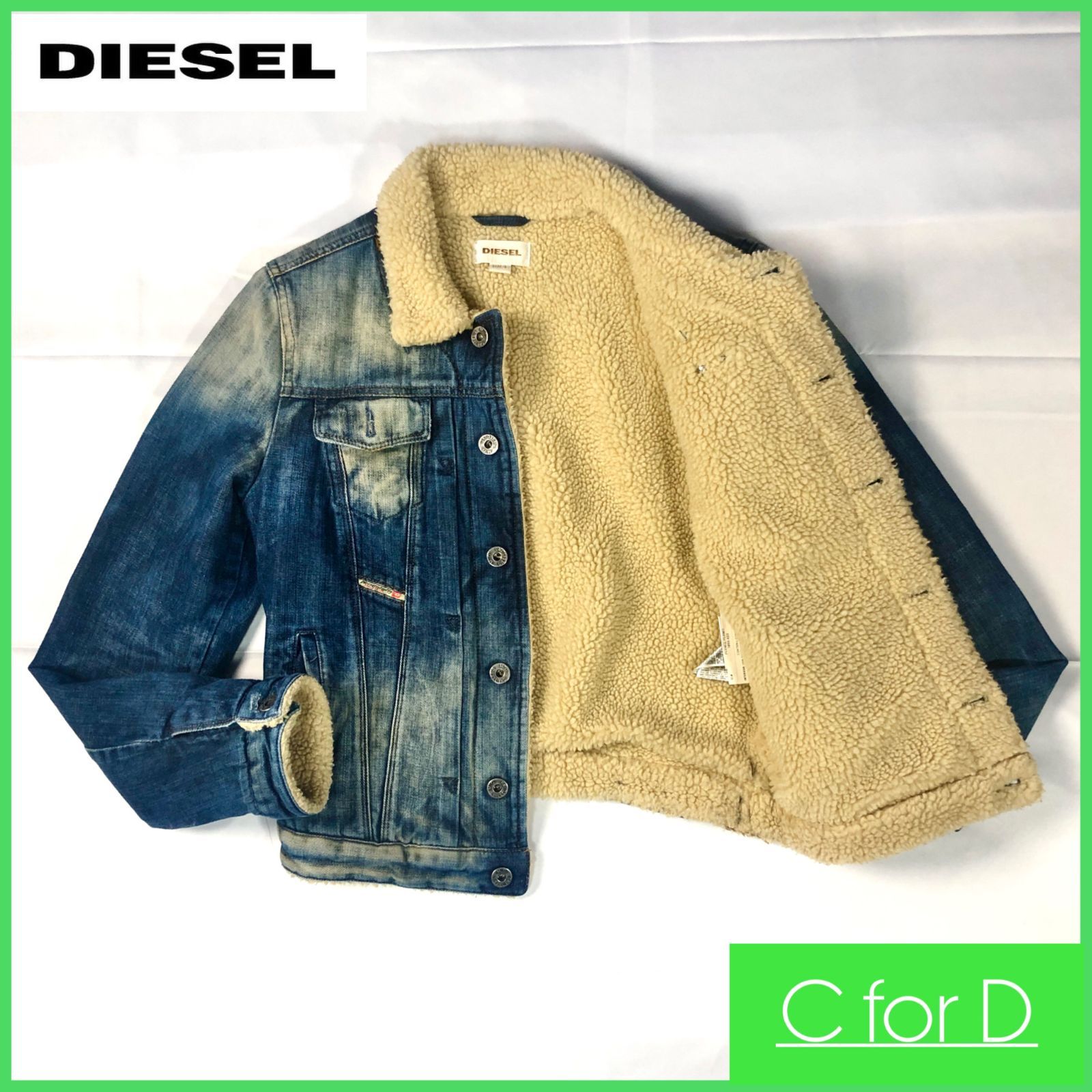 即決☆DIESEL☆Sサイズ ディーゼル レディース デニムボアジャケット 裏ボア ヴィンテージ Gジャン デニムジャケット アウター  インディゴブルー - メルカリ