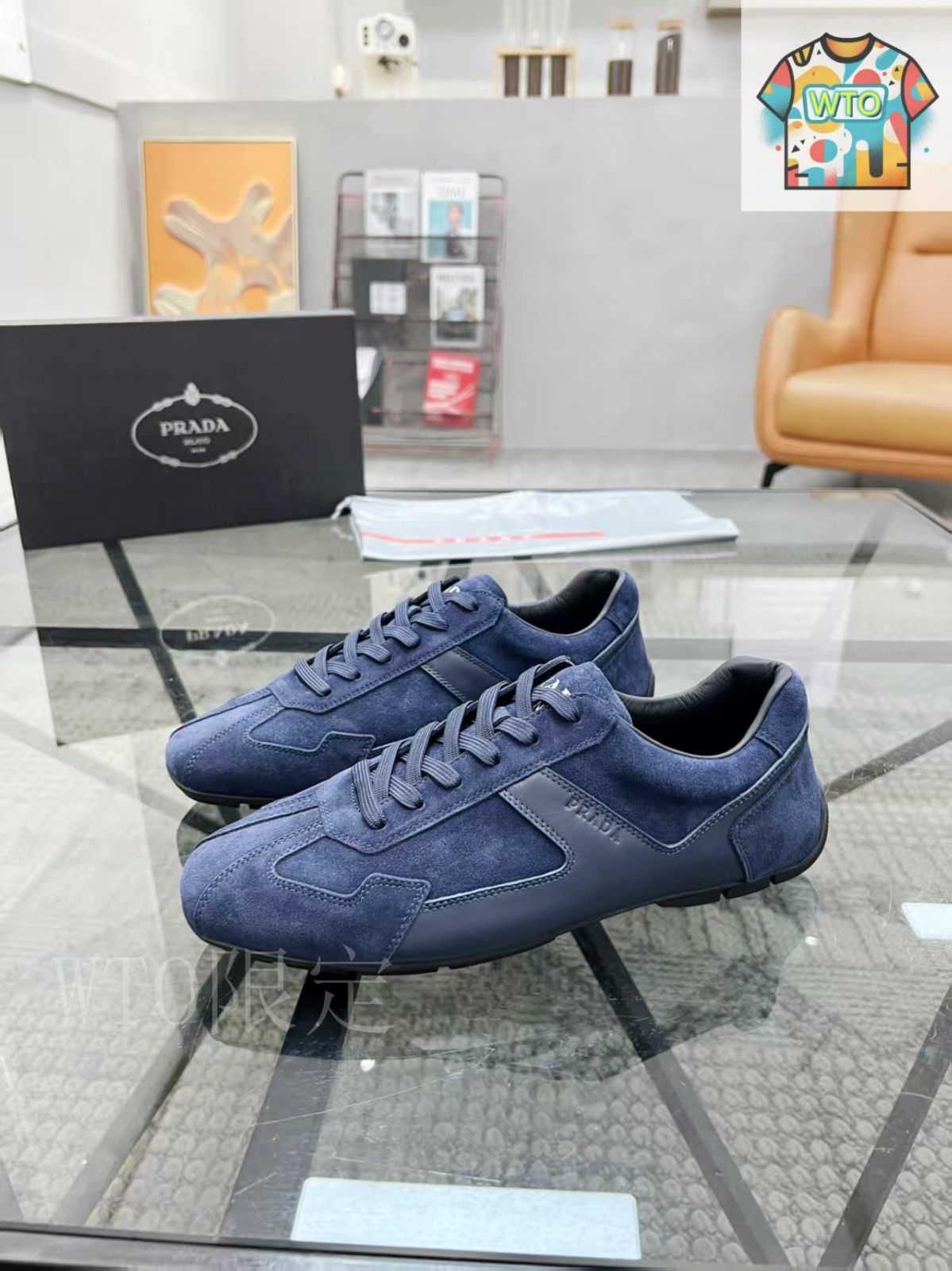 【PRADA】メンズ レザースニーカー Prada プラダ メンズ レザー スニーカー08 - メルカリ