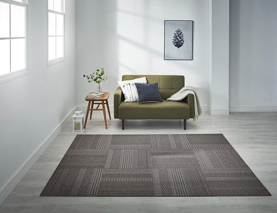 新着商品 タイルカーペット ブラウン ユニットラグ 50×50cm ケーブルニットⅢ UR2204 TEXTILES 6枚入り 1ケース SELKON 川島織物セルコン KAWASHIMA