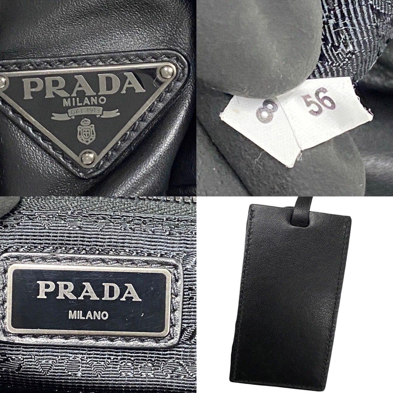 PRADA プラダ　リュック　バックパック　三角ロゴ　ナイロン　メンズ　ブラック 極 美品 PRADA プラダ 三角ロゴ 金具 オールレザー ナイロン