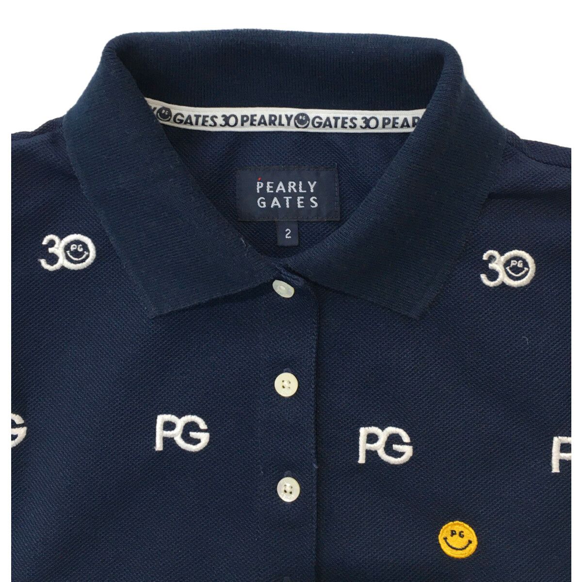 中古 レディース パーリーゲイツ PEARLY GATES 半袖ポロシャツ 2(L) 紺