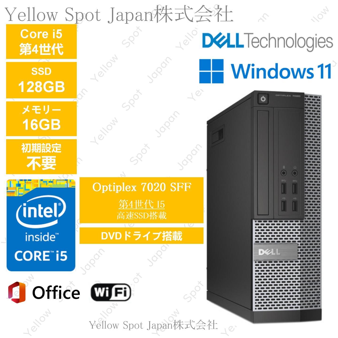 PC DELL OPTIPLEX 7020 SFF デスクトップパソコン Core i5 第4世代 16GB SSD128G 動作 済 Win11 Pro 搭載 整備済み品