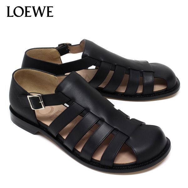 24SSモデル ロエベ LOEWE  メンズ CAMPO SANDAL カンポ サンダル【1100 BLACK】 M816465X25  1100/【2024SS】m-shoes