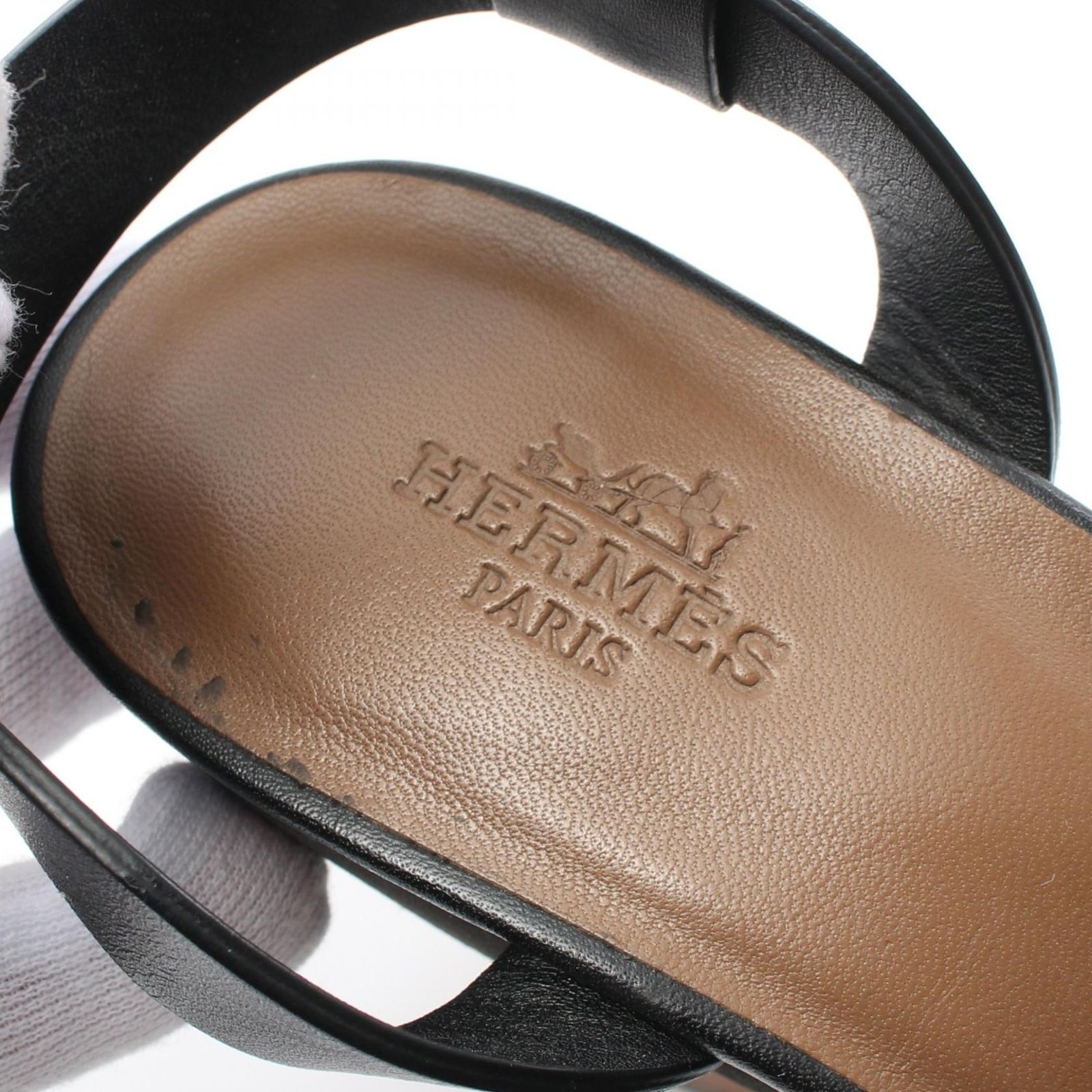エルメス HERMES サンダル ブラック レザー サンダル レディース エルメス HERMES サンダル ブラック レザー サンダル レディース