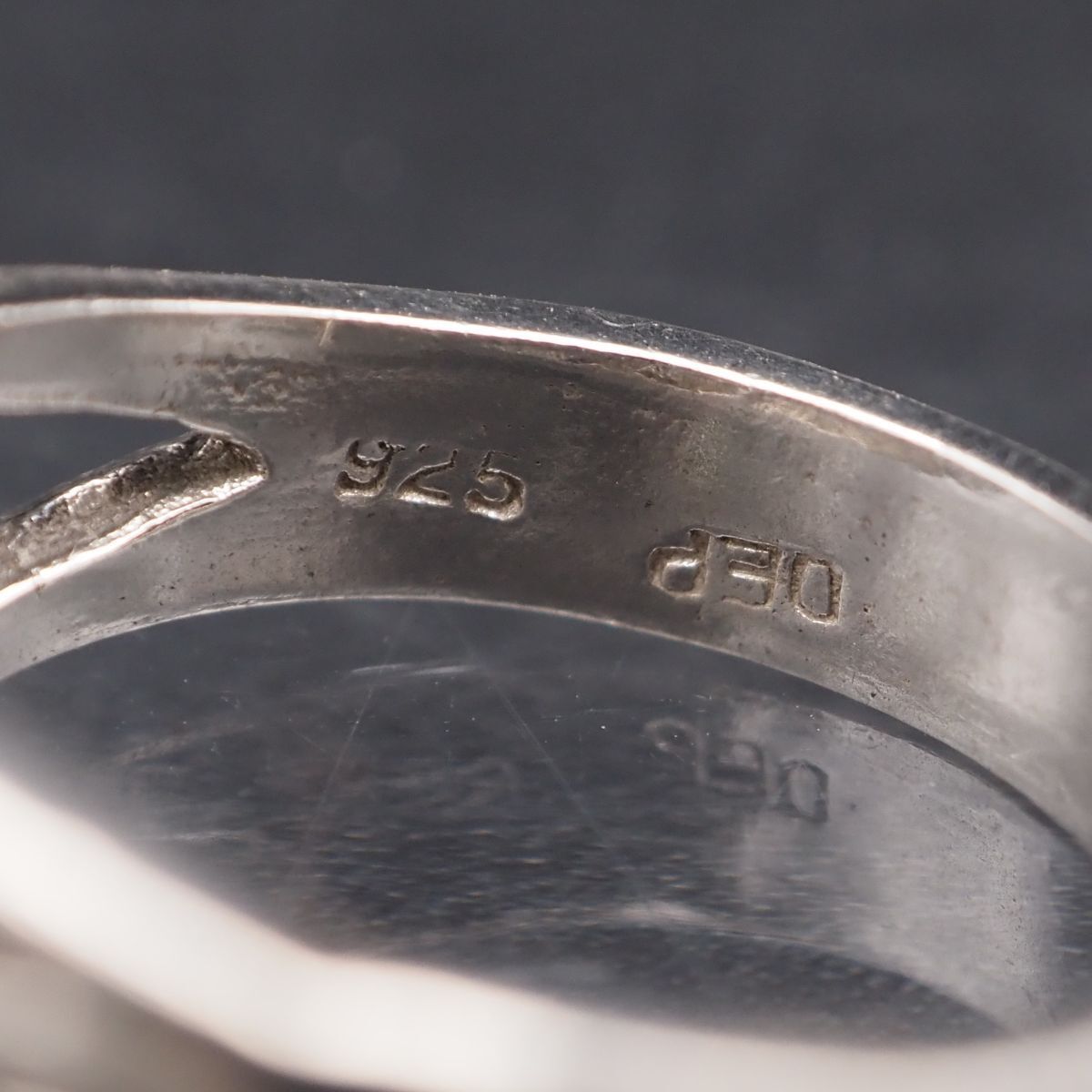 B559 ヴィンテージ 925 DEP刻印 リング 透かし彫り デザイン