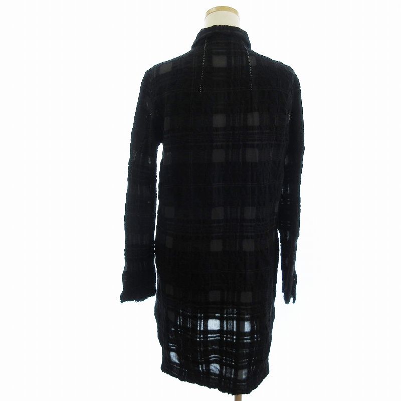 トランジット パーサッチ TRANSIT PAR SUCH ロングシャツ 長袖 チェック ウール 黒 ブラック レディース トランジット パーサッチ TRANSIT PAR SUCH ロングシャツ 長袖