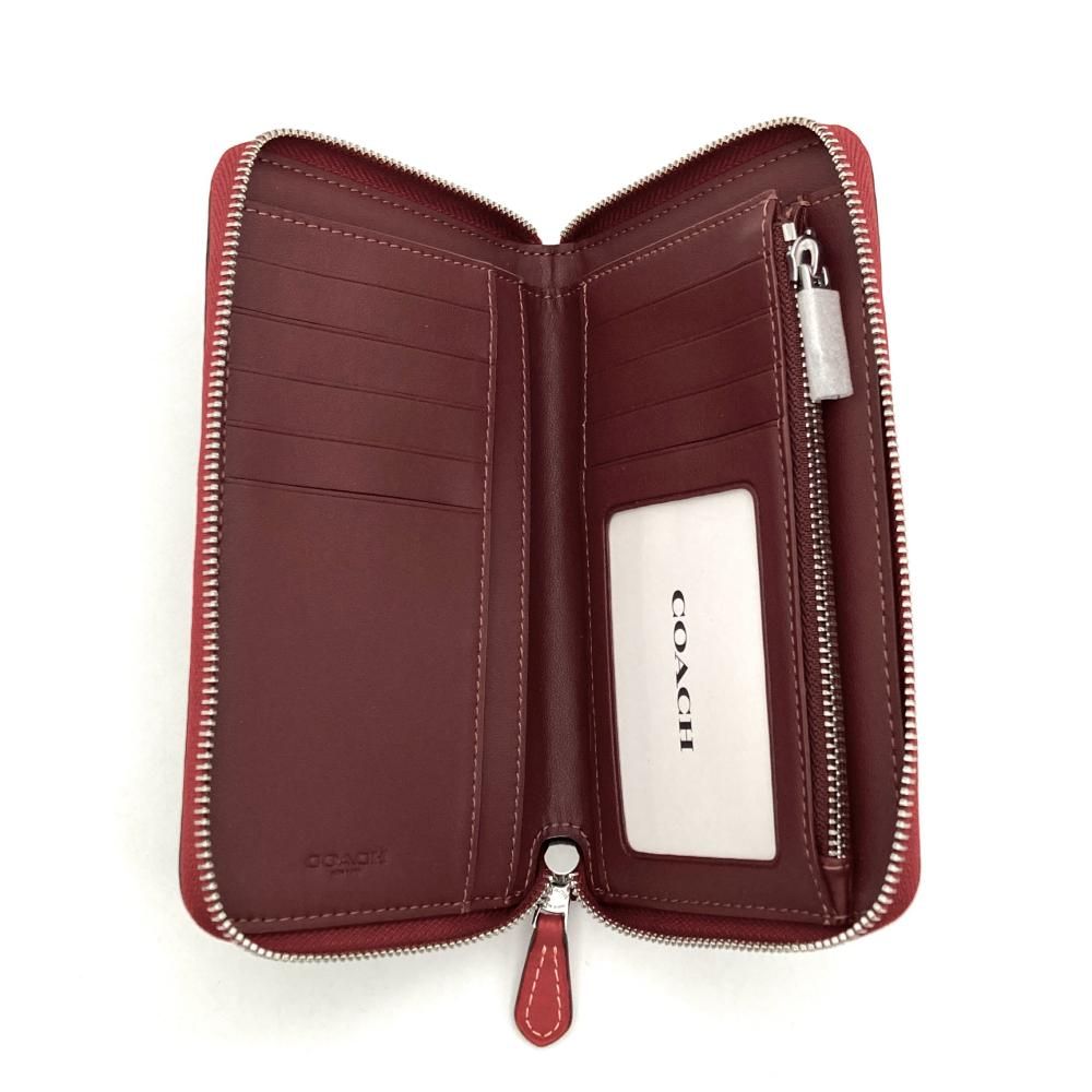 COACH CH529 長財布 ベージュ/レッド