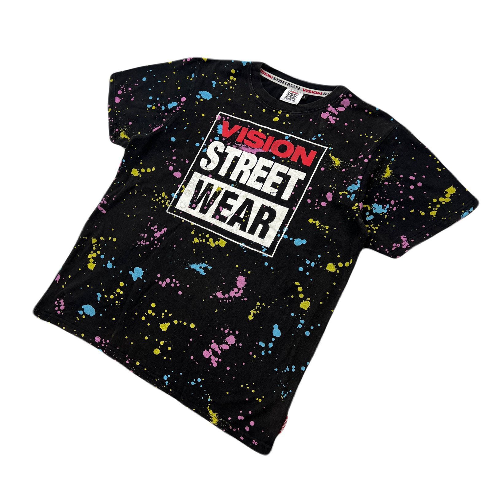 ヴィジョン ストリートウェア 半袖 Tシャツ 総柄 ペンキプリント 