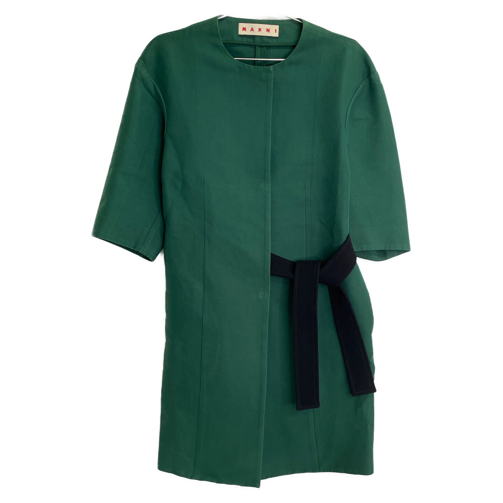 MARNI ショート丈コート 38 M グリーン 無地 エレガント シンプル マルニ ショートコート 38 （MARNI ショート丈コート 38 M