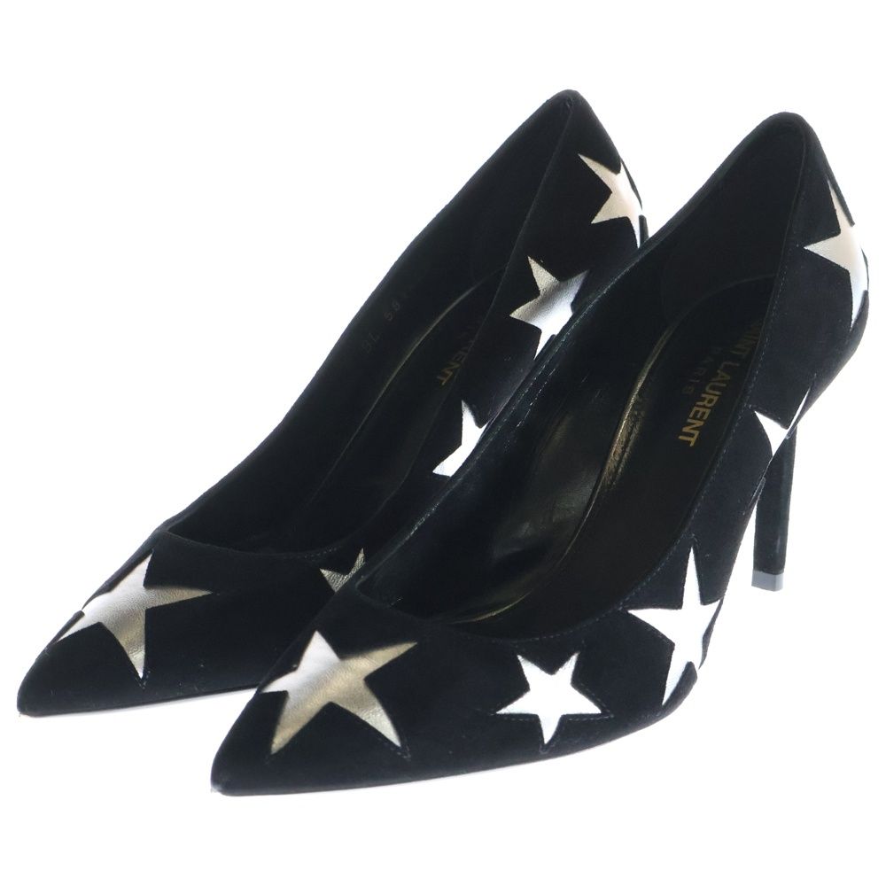 SAINT LAURENT PARIS パンプス 黒xシルバー(星柄) 2137124M0150 SAINT LAURENT PARIS (サンローランパリ) ハイヒール スター