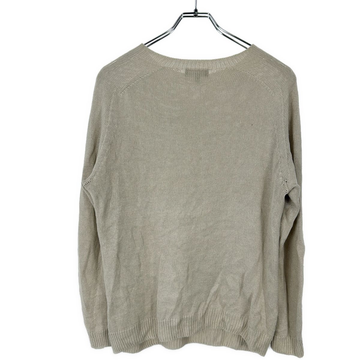 新品　マーガレットハウエル　リネン コットン　ニット　ベージュ　サイズⅡ MARGARET HOWELL マーガレット ハウエル LINEN COTTON SILK プル