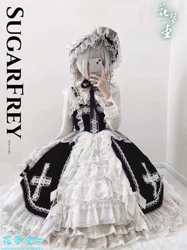 25年 ロリータ~~オリジナル 洋服 ワンピース かわいい ドレス ゴスロリ K447 撮影会 舞台 イベント 花夢堂-304
