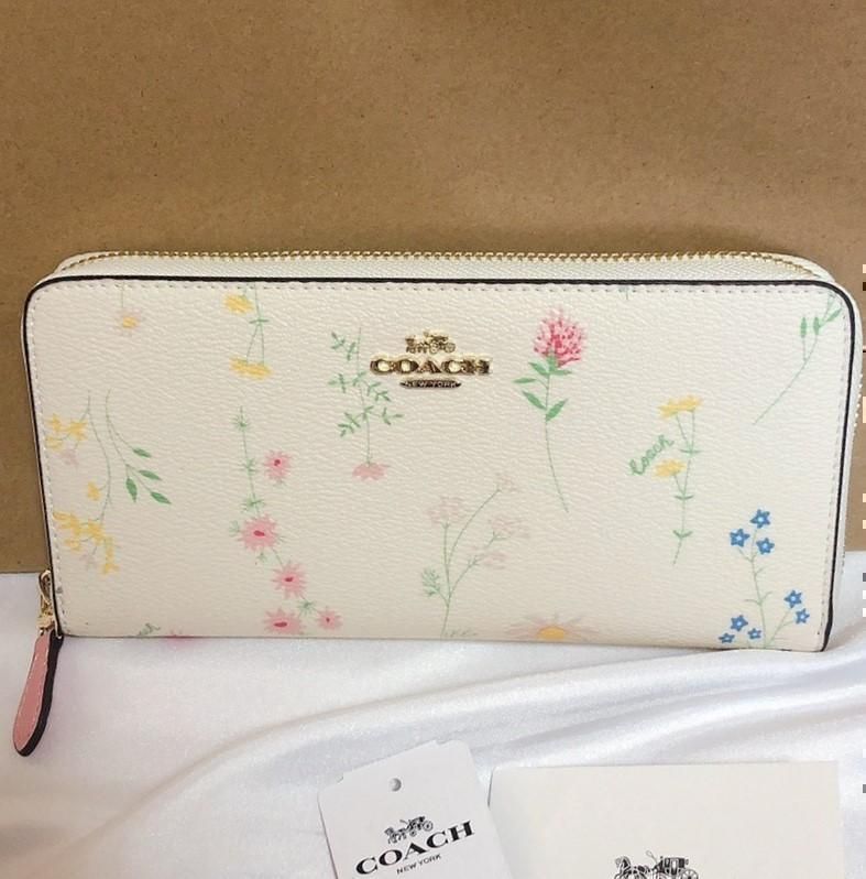 COACH コーチ 新品 長財布 白 花柄 レディース 小物 財布 033 - メルカリ