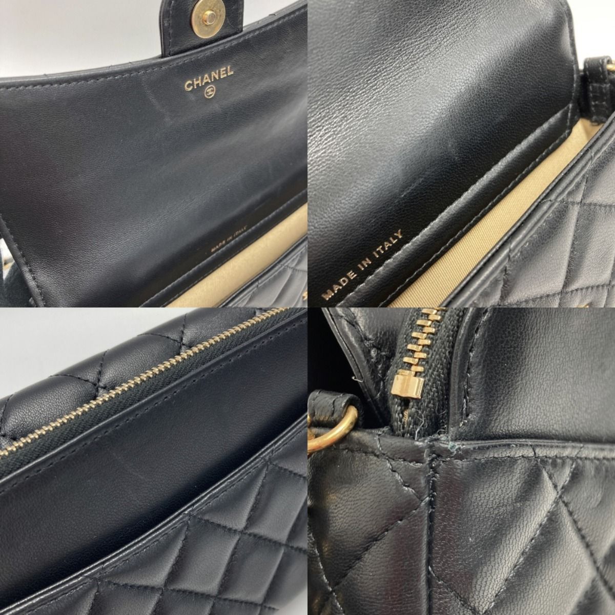 CHANEL シャネル マトラッセ フラップ フォンケース AP2096 ブラック  