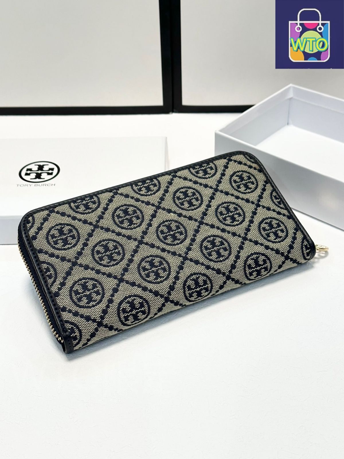 今日 Tory Burch トリーバーチ シングルジッパー財布 オリジナル素材×高品質レザー シンプル?尚デザイン-WTO輸入2