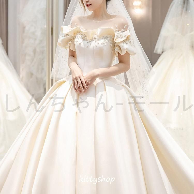 ウェディングドレス サテン