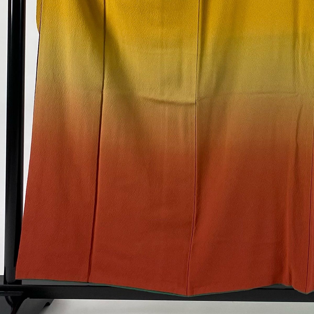 振袖 身丈156cm 裄丈62.5cm S 袷 裾ぼかし 山吹色 正絹 秀品