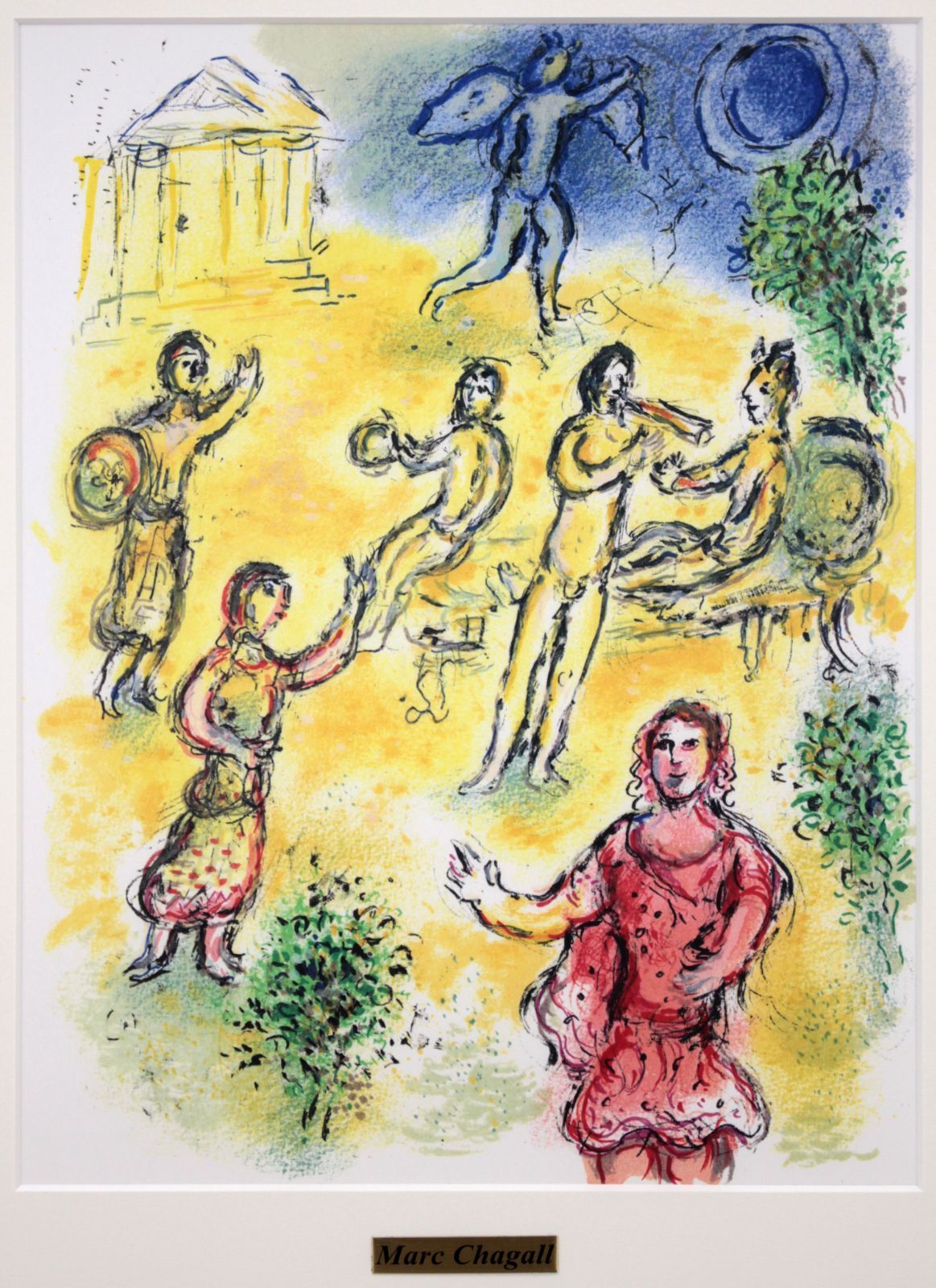 マルク・シャガール『メネラオスの饗宴（オデッセイより）』リトグラフ【真作保証】 絵画 マルク・シャガール『メネラオスの饗宴（オデッセイより