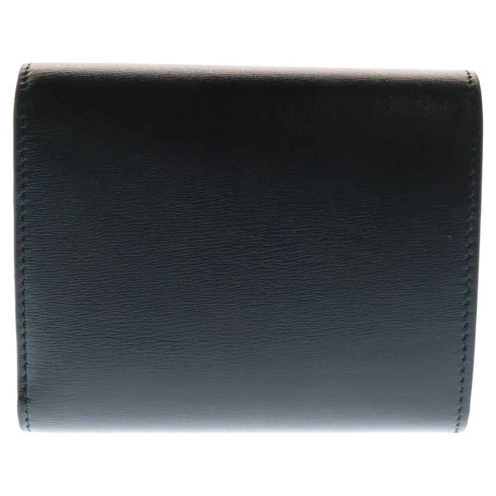 CELINE ブラックレザー コンパクト財布 CELINE (セリーヌ) トリオンフ レザー コンパクトウォレット