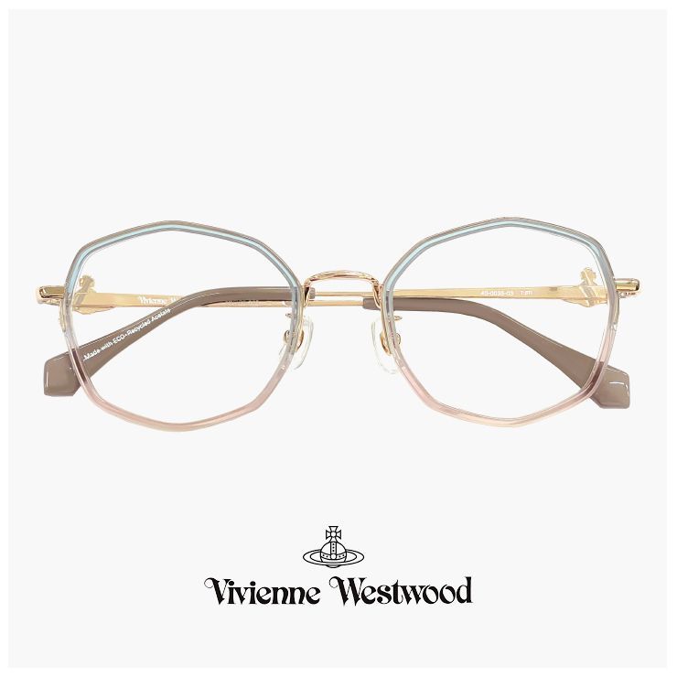 ヴィヴィアン ウエストウッド 40-0035 c03 Vivienne Westwood レディース メガネ 40-0035-3 多角形 セル巻き フレーム 眼鏡 オーブ パステル グラデーション カラー ダミーレンズ発送