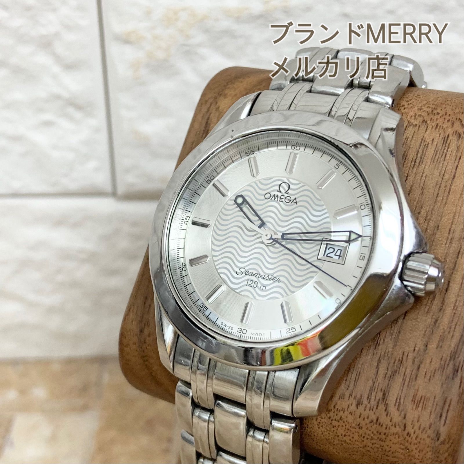 オメガ シーマスター 120m メンズ 腕時計 ダイバーズウォッチ 白 防水 OMEGA SEA MASTER SS 美品 - メルカリ