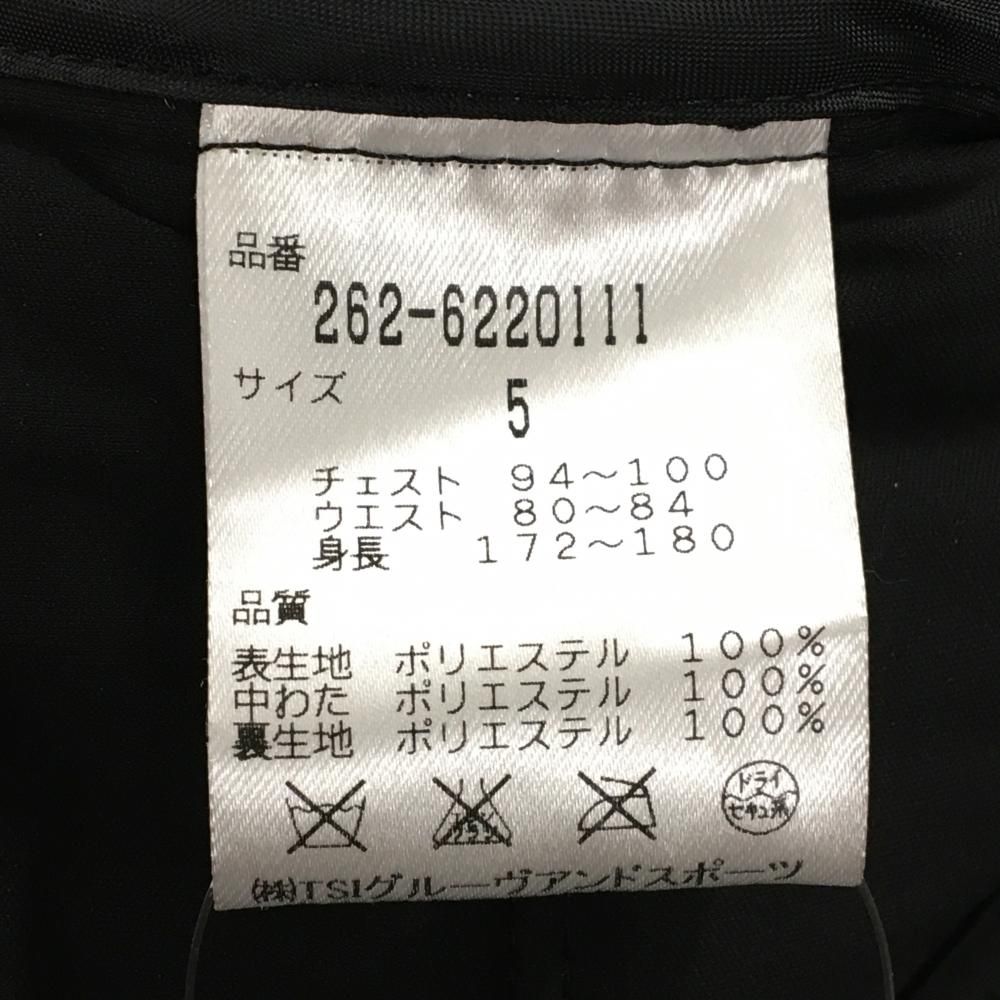 話題の ジャックバニー 2WAY中綿ジャケット 黒×ネイビー ネックロゴ 袖着脱可 メンズ 5 L ゴルフウェア Jack Bunny