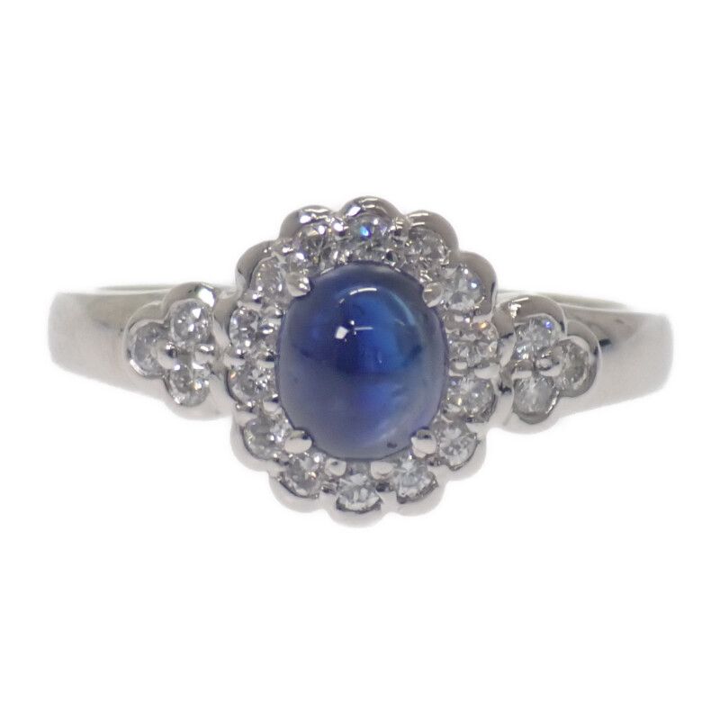 ポチ　Pt900サファイア/ダイヤモンドリング　#13　　中古品 Pt900サファイアダイヤリング#13 【無料ギフトラッピング】【A