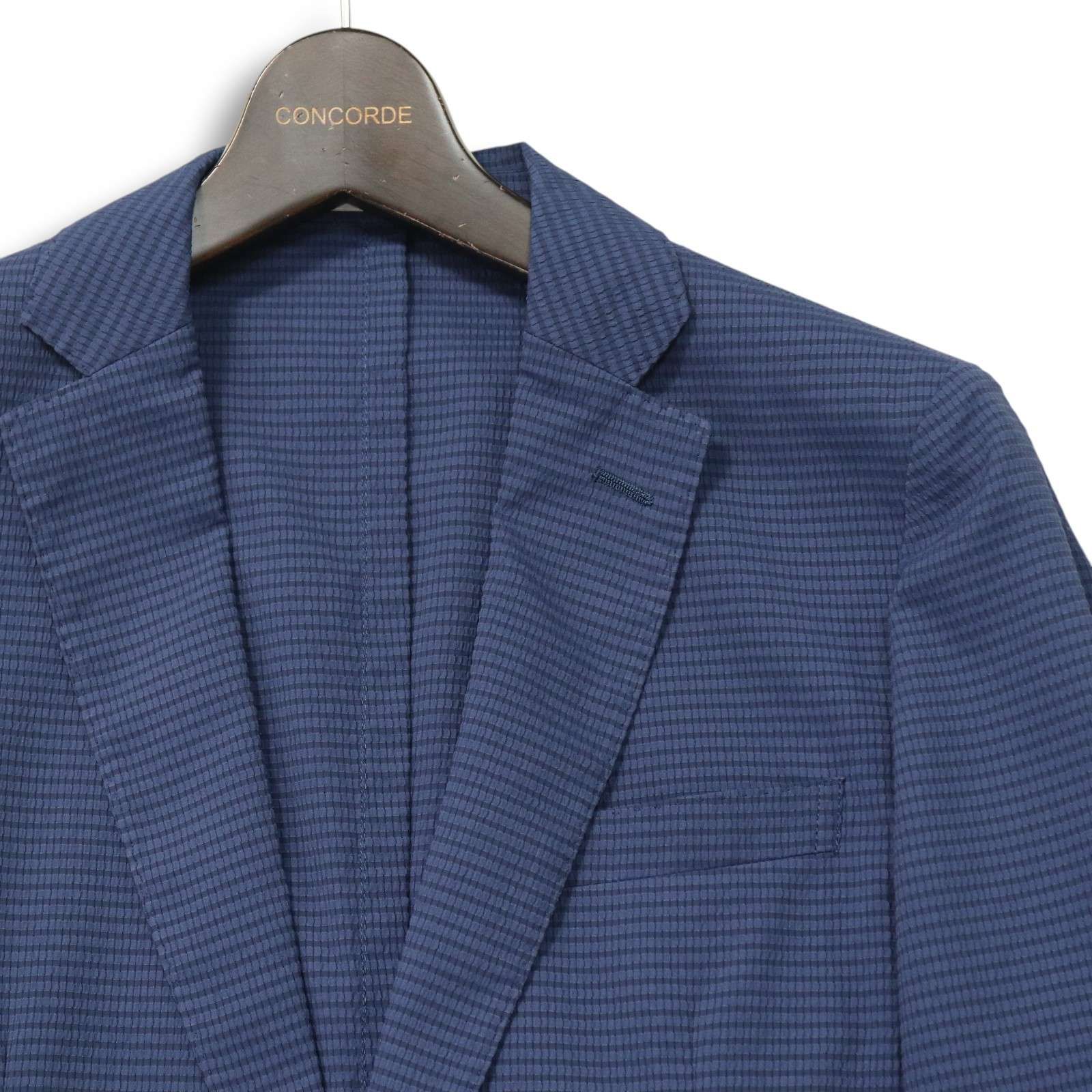 23SS★ HIGH STREET ハイストリート 春夏 DotAir★ ストレッチ サッカー セットアップ スーツ Sz.S メンズ ネイビー 23SS☆ HIGH STREET ハイストリート 春夏 DotAir☆ ストレッチ