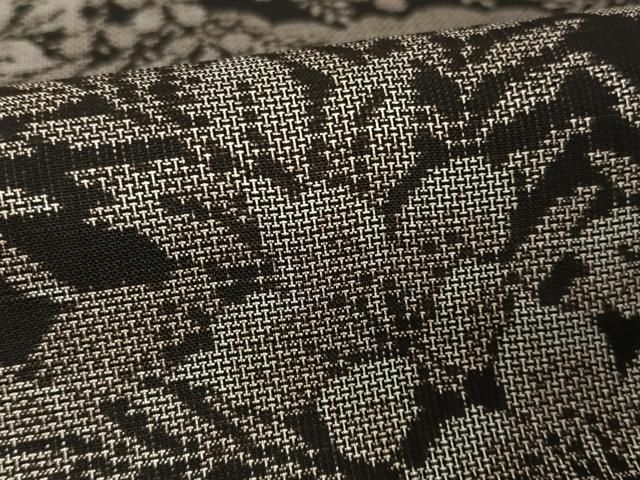 平和屋着物○本場大島紬 9マルキ 雲取り草花文 正絹 逸品 AAAV9057np