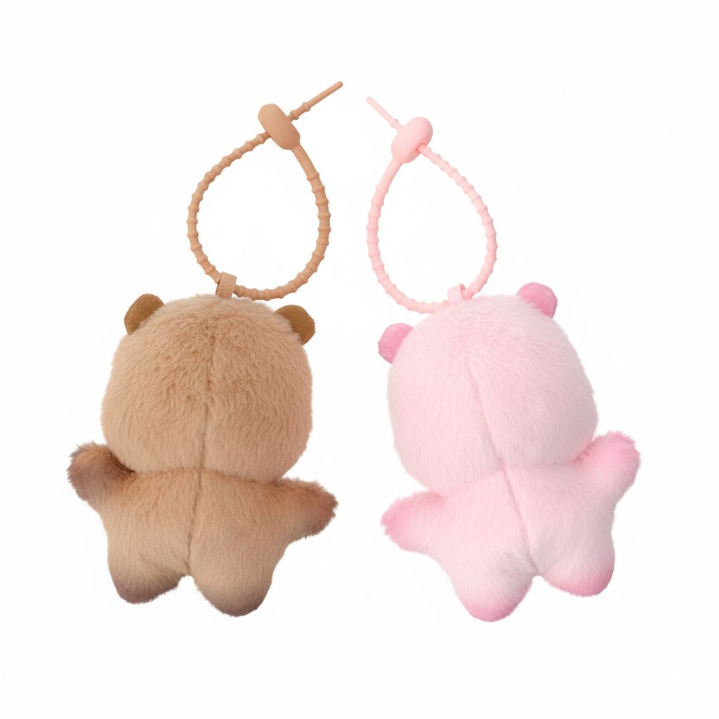 ベビーカピバラ ぬいぐるみ キーリング (ピンク) キーホルダー 動物