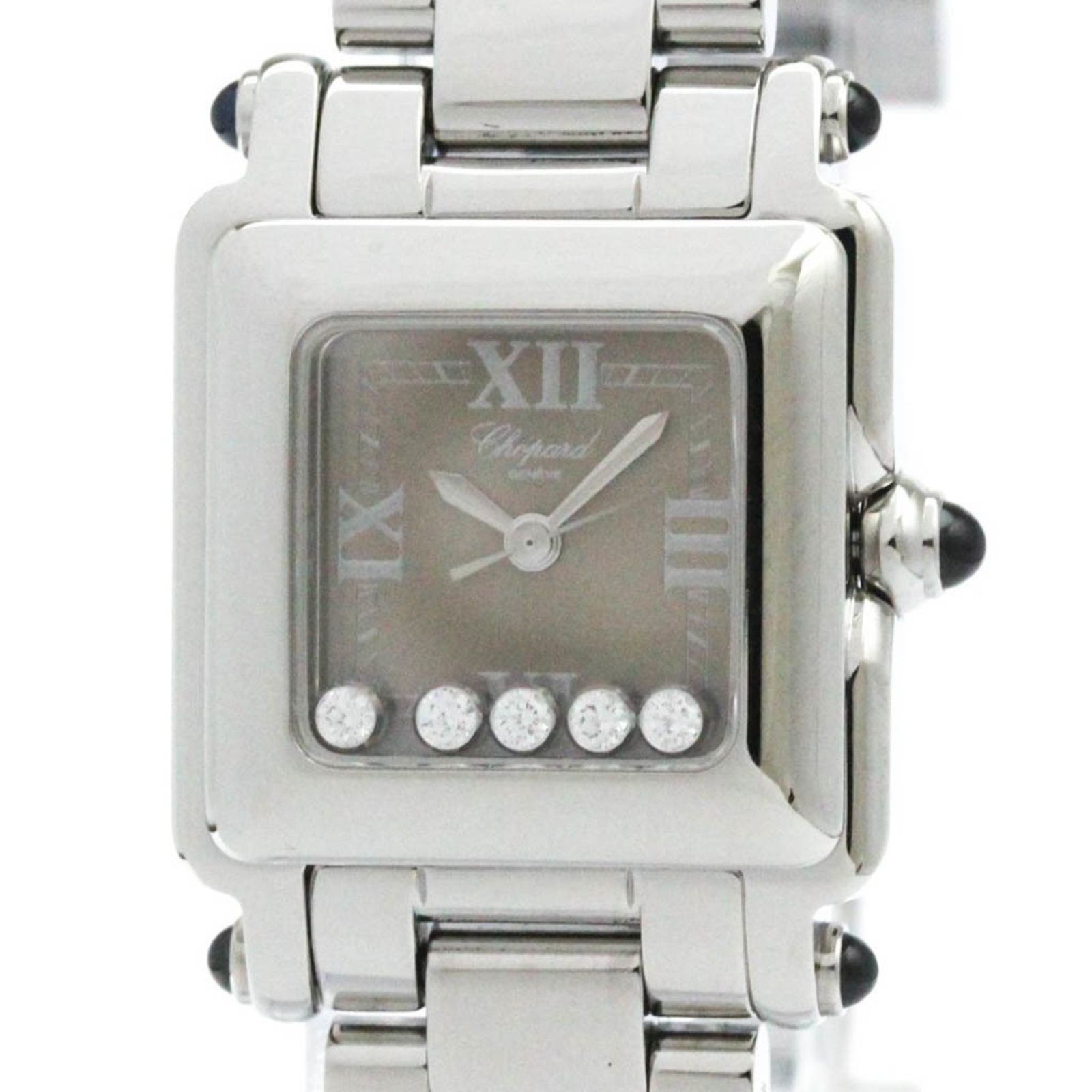ショパール CHOPARD ハッピースポーツ スクエア ダイヤモンド ステンレススチール クォーツ レディース 時計 27|8893-23 外装仕上げ済み