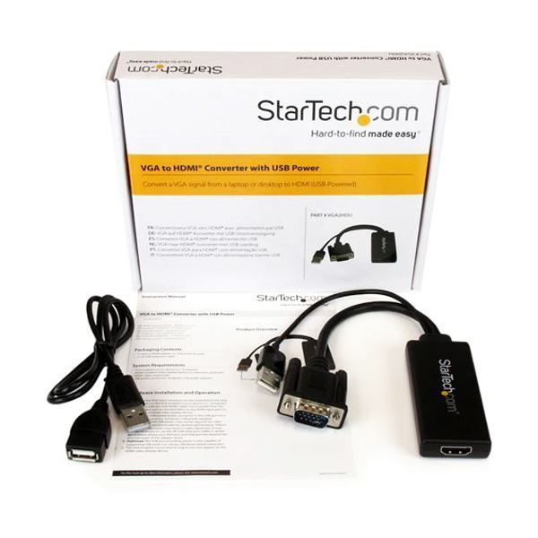 StarTech.com VGA-HDMI変換アダプター USBオーディオ＆バスパワー対応 ポータブルアナログRGB VGA VGA2HDU 1個