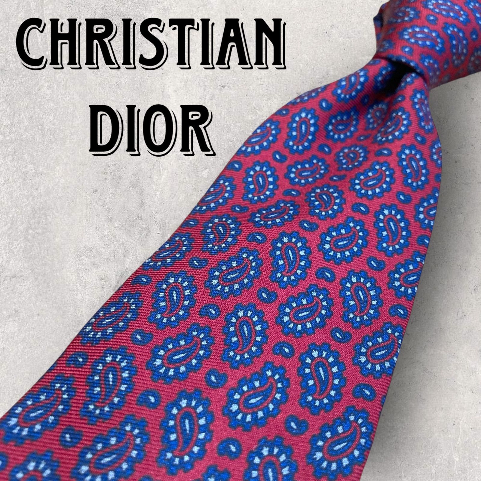 Christian Dior ディオール アート柄 勾玉 水玉柄 ネクタイ