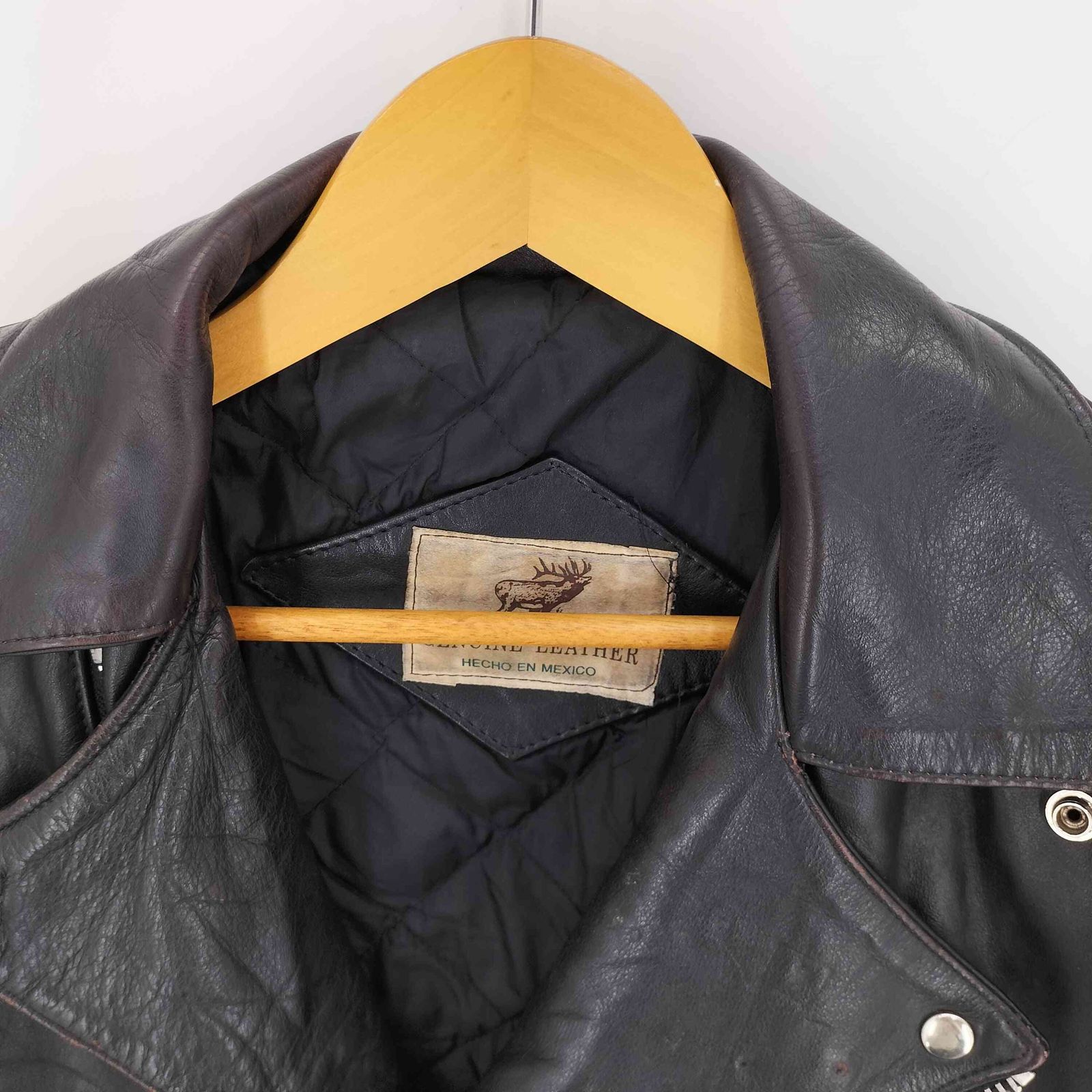 ユーズドフルギ USED古着 MADE IN MEXICO リアルレザーライダース 