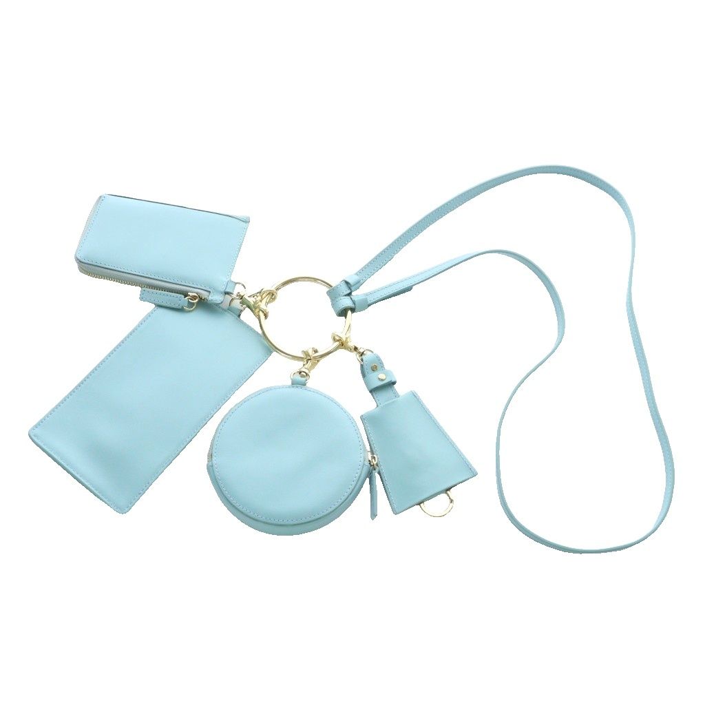 カービングトライブス グレースコンチネンタル CARVING TRIBES キカマルチバッグ コインケース 小銭入れ カードケース ポーチ キーケース スマホケース レザー 本革 エンボス加工 型押し 水色 ライトブルー RI OS